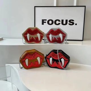 Fashion Interior Compartment Crossbody Bags High Quality Halloween handbags Soft Zipper Fang bag
