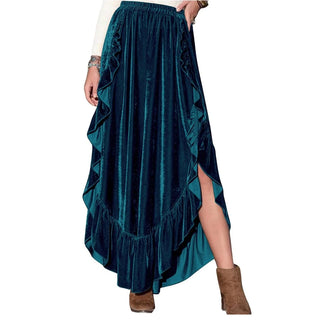 Victorian Skirts Women Medieval Renaissance Skirts Steampunk High Low Ruffle Skirt