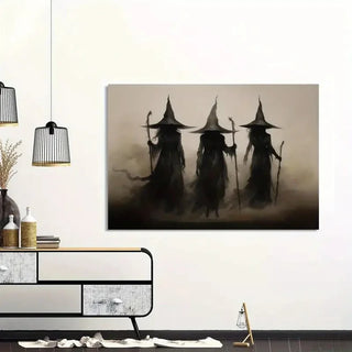 Abstract Retro Witch Halloween Canvas Prints Witchcraft Cartoon Cosplay Wall Art Poster for Family Bedroom Office Decor Cuadros