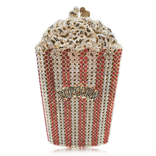 Elegant Crystal Popcorn Clutch Bags for Women Party Purse Red Evening Bags Wedding Bridal Day Clutches