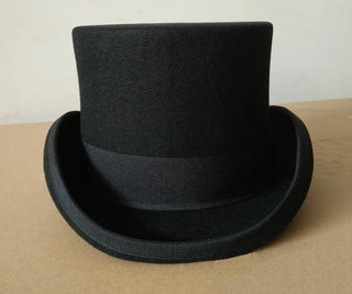Pink 100% Wool Hat Top Mad Hatter Black White Magic Hat Feather Accessories