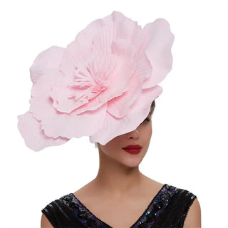 Exaggerated Rose Flowers Fascinator Hat Wedding Bridal Makeup Prom Photo Shoot Mardi Gras Headpiece