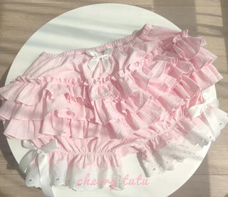 Lolita Maid Ruffle Shorts for Women Girls Cotton Pants Bloomers Kawaii Cute Safe Short Pants