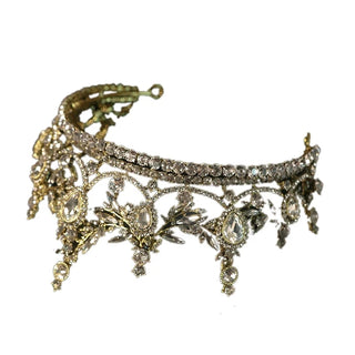 Baroque Queen Bronze Gold Color Crystal Geometric Bridal Tiaras Crowns Headdress Rhinestone Pageant Diadema Wedding Hair Accessories