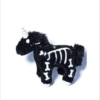 Dark Skelly Unicorn crossbody bag Gothic Rock Pink Plush Flying Horse Skeleton Stuffed