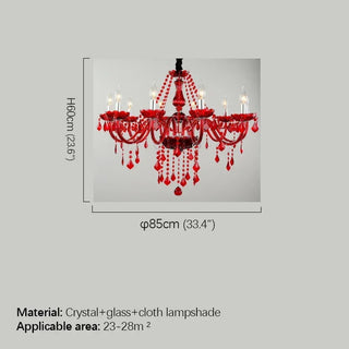 Fantasy European Luxury Crystal Pendent Lamp Red Wedding Room Living Room Restaurant Bedroom Villa Clothing Store KTV Chandelier