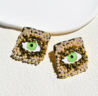 Baroque Style Vintage Alloy Big Eyes Dangle Earrings For Women Jewelry Fashion Exaggerated