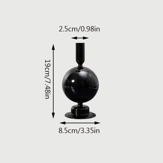 Black Glass unique Candle Holder Living Room Modern Halloween Decoration Table Creative Candlestick Glass Vase Bookshelf Decor
