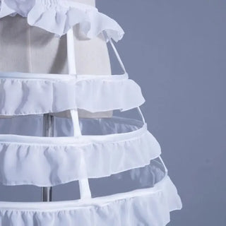 Ruffle tier Lolita Hollow Lotus Leaf Lace Bird Cage Fish Bone Skirt Cosplay Dress Skirt Petticoat Bride Wedding Dress Lining