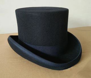 Pink 100% Wool Hat Top Mad Hatter Black White Magic Hat Feather Accessories