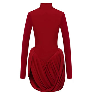 Turtleneck Backless Sexy Mini Dresses High Split Elegant Ladies Maxi Dress Long Sleeve Evening Party Dress Women's Bodycon Dress
