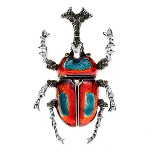 SKEDS New Arrival 2023 Women Men Exquisite Enamel Beetle Pins Brooches Fashion Unisex Suit Clothing Insect Badges Brooch Pin