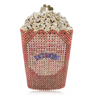 Elegant Crystal Popcorn Clutch Bags for Women Party Purse Red Evening Bags Wedding Bridal Day Clutches