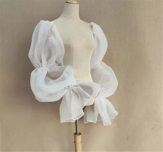 Puffy Organza Wedding Gloves Bride Sleeves Formal Party Bride Gloves Bridal Sleeve Women Accessory Custom made