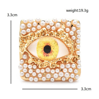 Pearl Eye Brooches For Women 4-color Beautiful Charming Eyes Party Office Badge Pins Gifts