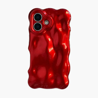 Fashion Red Wave Water Ripple TPU Phone Case For iPhone 11 12 13 14 16 Pro Max 15 Plus Anti-Fall Silicone Back Cover