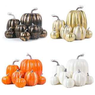 Elegant Artificial Pumpkins Sets Assorted Big and Small Pumpkins Faux gothic Pumpkins Farmhouse Fall Harvest Table Halloween Decor