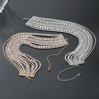 Multilayers Crystal Chokers Necklaces Rhinestone Chains Fashion Statement Jewelry