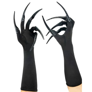 Black Long Nails Gloves Cosplay Party Costume Accessories Halloween Party Gloves Roleplay Finger Nails Gloves F3MD