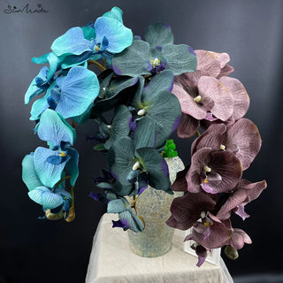 Heads Big Artificial Orchid Butterfly Orchids Home Wedding Decoration Silk Artificial Flowers Flores Artificales