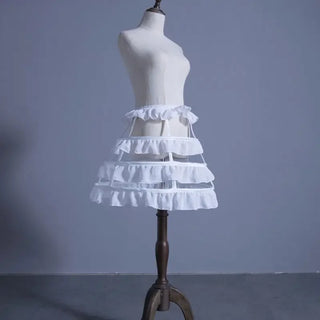 Ruffle tier Lolita Hollow Lotus Leaf Lace Bird Cage Fish Bone Skirt Cosplay Dress Skirt Petticoat Bride Wedding Dress Lining