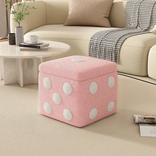 Dice Storage Stool Living Room Low Stool Household Square Cashmere Stool Shoe Changing Bench Sofa Ottoman 40x40cm